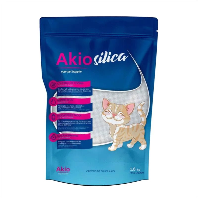 Areia Higiênica Akio Micro Sílica Gel 1,6kg