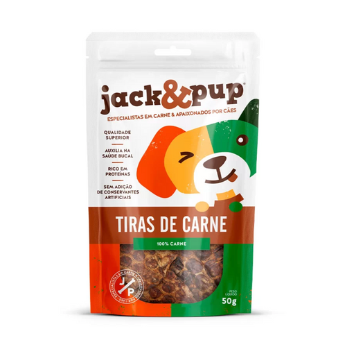 Petisco Jack&Pup Tiras de Carne para Cães 50g