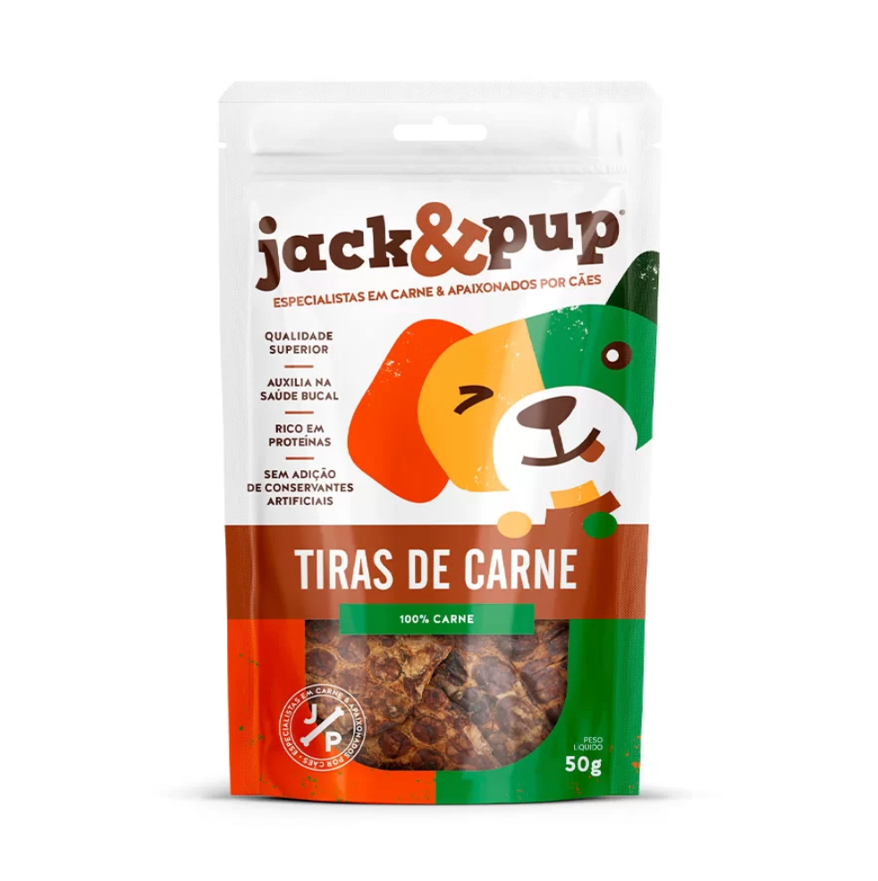 Petisco Jack&Pup Tiras de Carne para Cães 50g