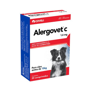 Antialérgico Alergovet Coveli para Cães acima de 15kg 1,4mg - 20 Comprimidos