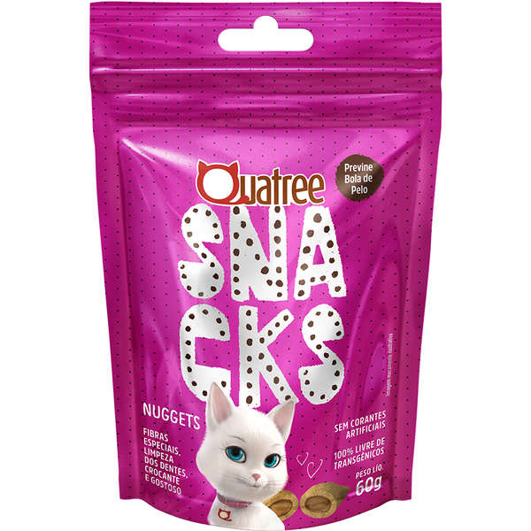 Snacks Quatree Nuggets Frango Bola de Pelo para Gatos - 60g