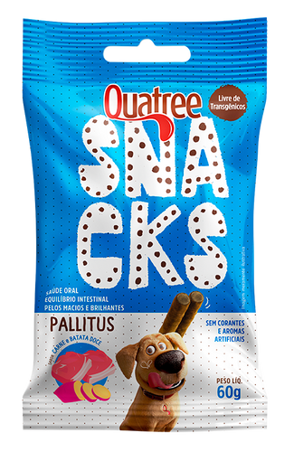 Quatree Snacks Pallitus sabor Carne e Batata Doce 60 g
