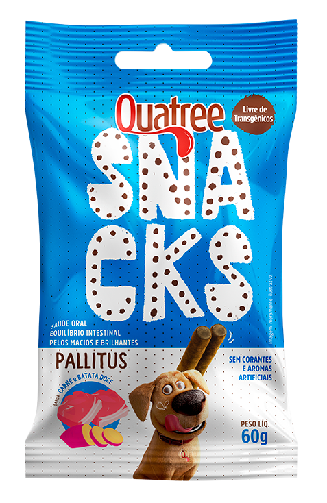 Quatree Snacks Pallitus sabor Carne e Batata Doce 60 g