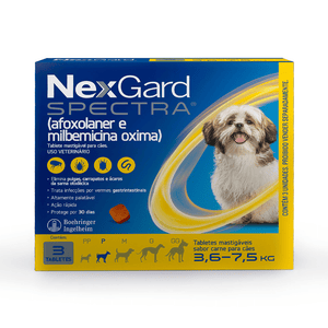Antipulgas e Carrapatos NexGard Spectra para Cães de 3,6 a 7,5kg