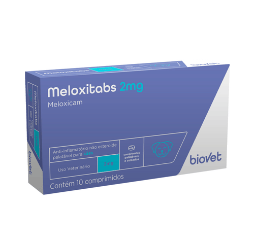 Anti-inflamatório Biovet Meloxitabs para Cães 2,0mg - 10 comprimidos