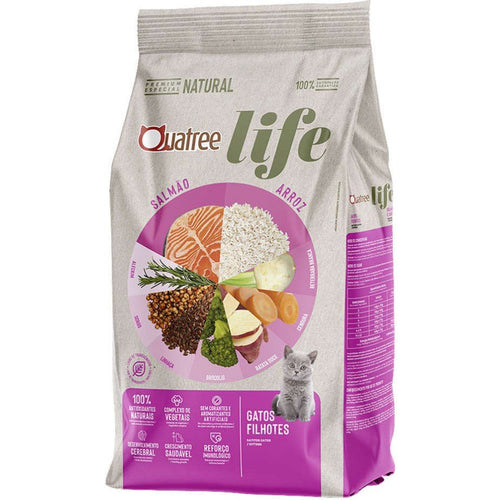 Ração Quatree Life Premium Especial Gatos Filhotes Sabor Salmão e Arroz - 10,1 kg