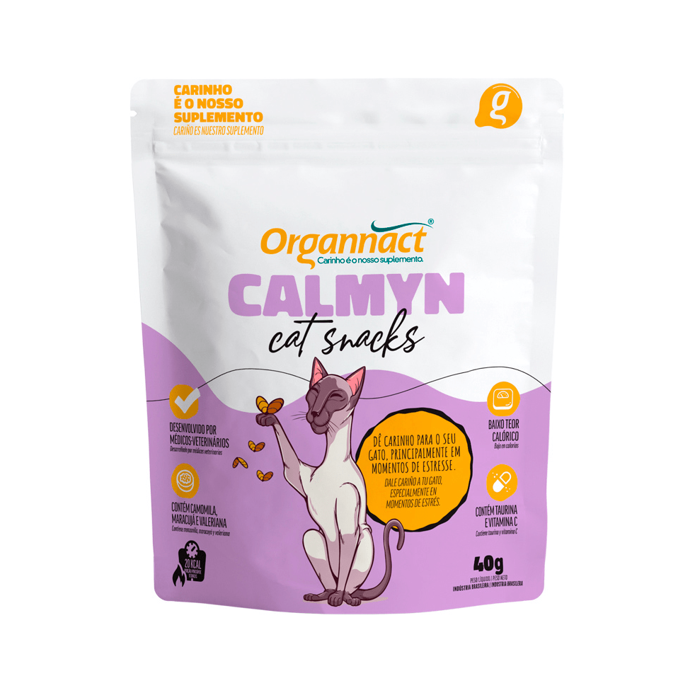 Petisco Organnact Calmyn Cat Snacks para Gatos 40 g