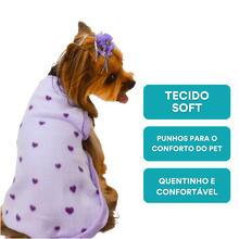 Carregar imagem no visualizador da galeria, Roupa de Inverno Pet Luxo Coração Lilás