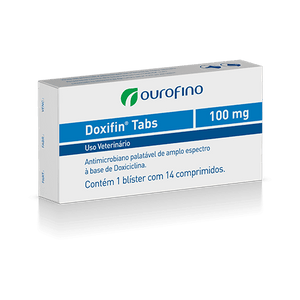 Antibiótico Ourofino Doxifin Tabs Para Cães e Gatos 100mg - Petily