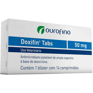 Antibiótico Ourofino Doxifin Tabs Para Cães e Gatos 50mg - Petily