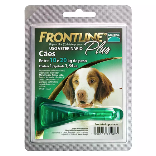 Antipulgas e Carrapatos Frontline Plus para Cães de 10 a 20kg