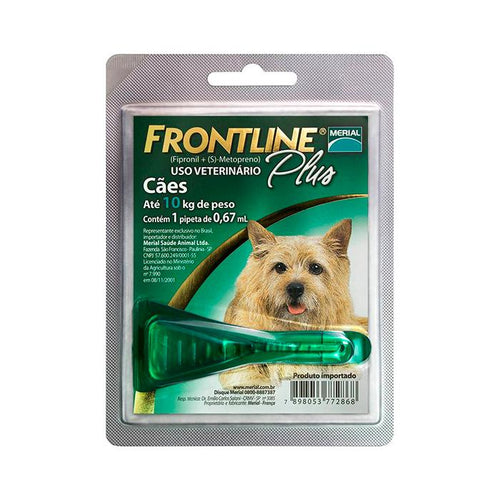 Antipulgas e Carrapatos Frontline Plus para Cães de até 10kg - Petily