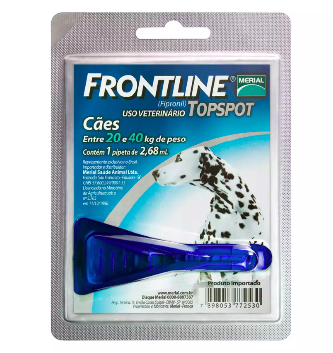 Antipulgas e Carrapatos Frontline Topspot para Cães de 20 a 40kg pet shop niterói