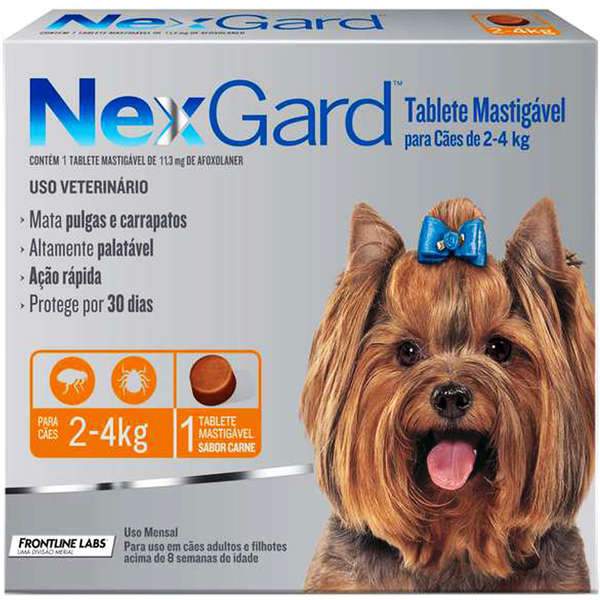 Antipulgas e Carrapatos Nexgard para Cães de 2 a 4 kg - Petily