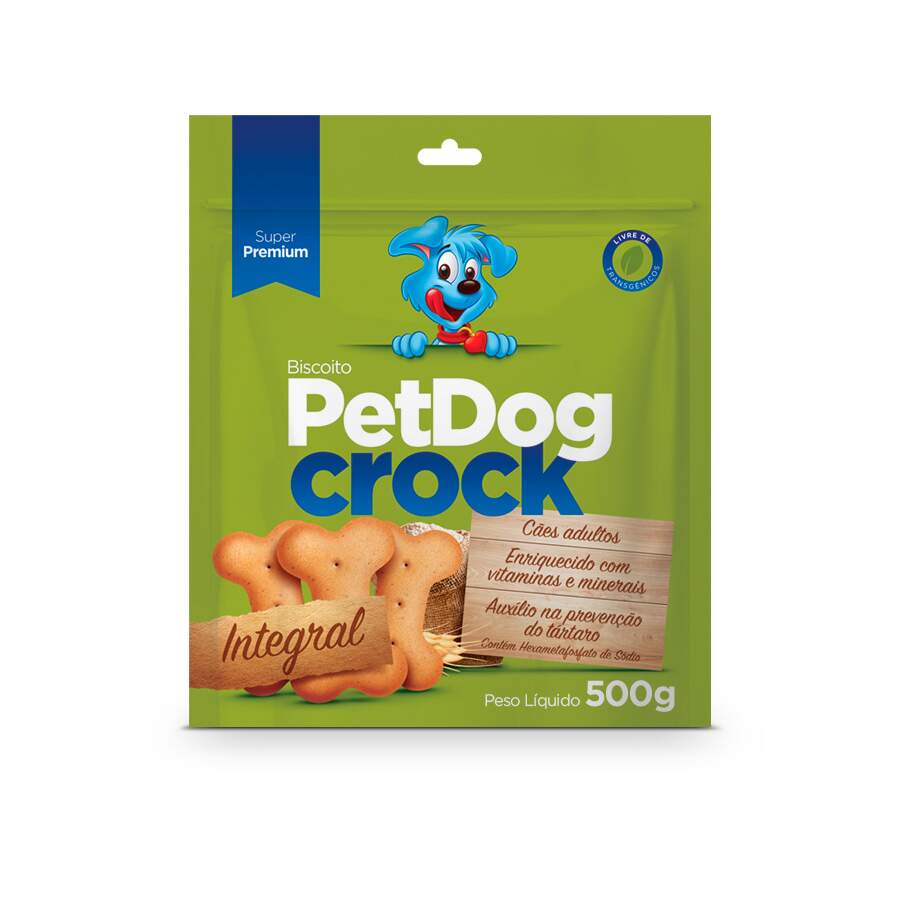 Biscoito Crock Pet Dog para Cães Integral 500g pet shop niteroi