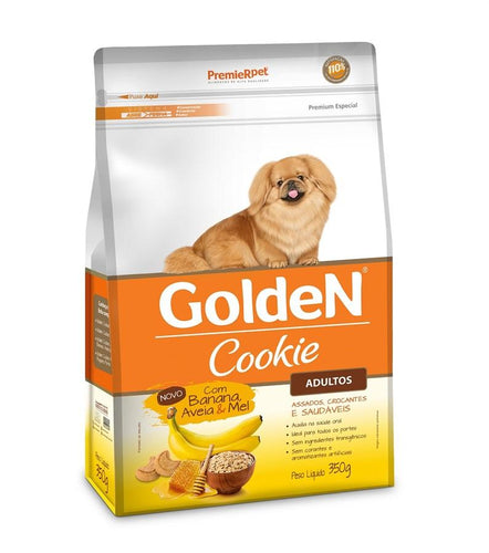 Biscoito Golden para Cães Adultos Sabor Banana Aveia e Mel 350g - Petily