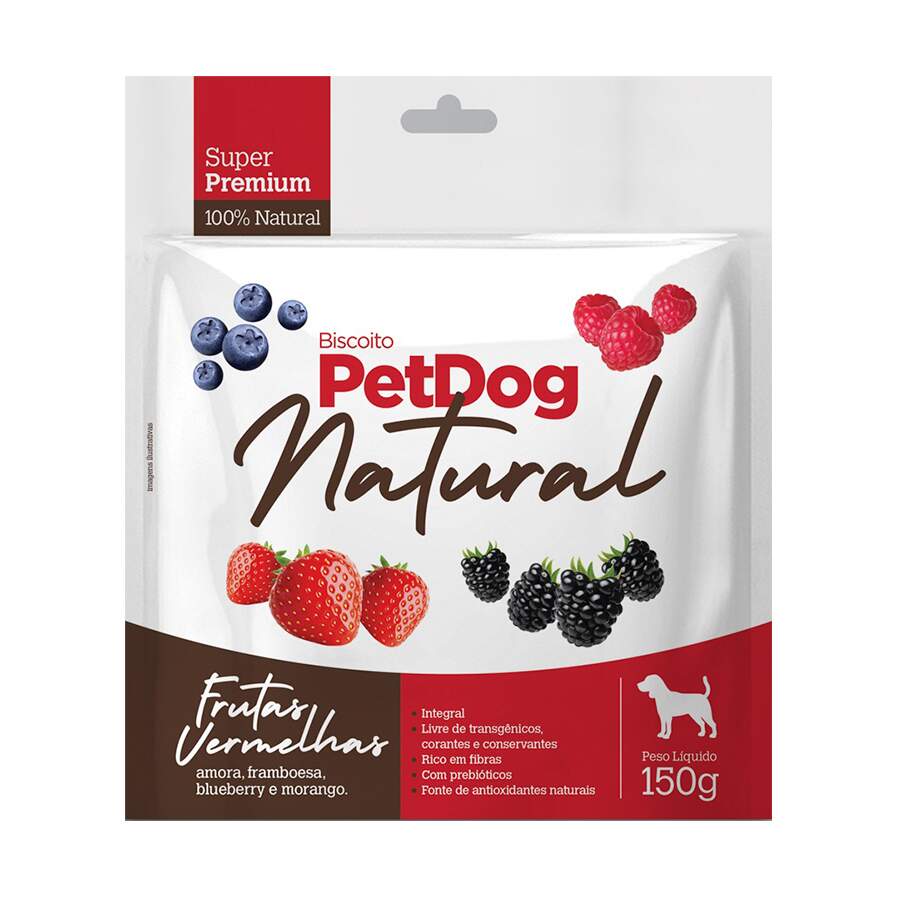 Biscoito Petdog para Cães Frutas Vermelhas 150g pet shop niteroi