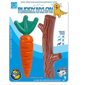 Brinquedo Buddy Toys Nylon Kit Queridinhos Cenoura e Graveto para Cães pet shop niteroi