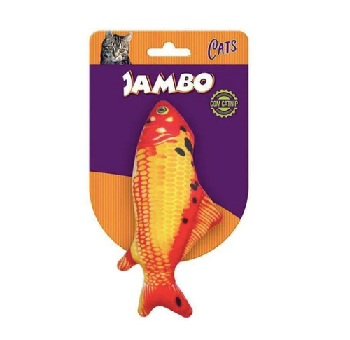 Brinquedo Jambo Peixe Real Fish Carpa P/gato C/catnip pet shop niteroi