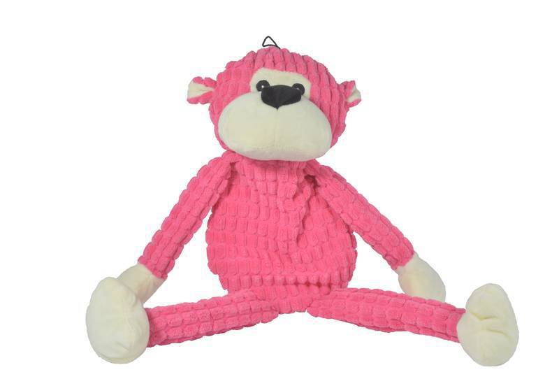 Brinquedo Macaco de Pelúcia para Cães - 50 cm - Rosa