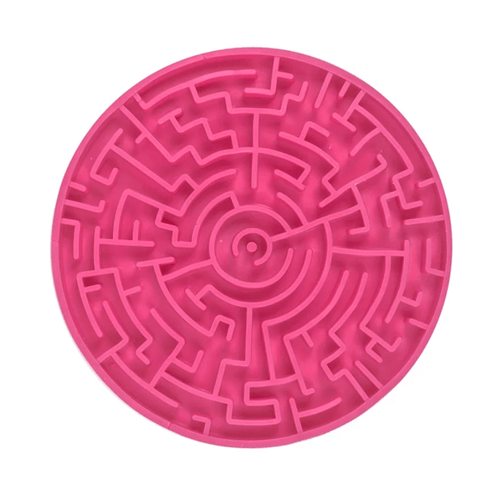 Brinquedo Tapete de Lamber Pet Games Labirinto Rosa Pink para Cães e Gatos - Tam P