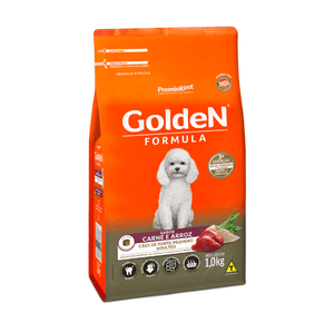 Ração Golden Formula Mini Bits Carne e Arroz para Cães Adultos de Raças Pequenas