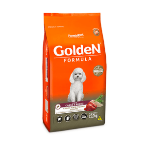 Ração Golden Formula Mini Bits Carne e Arroz para Cães Adultos de Raças Pequenas