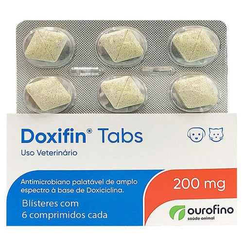 Antibiótico Ourofino Doxifin Tabs Para Cães e Gatos 200mg