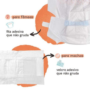 Fralda Higiênica Descartável Mimo Diaper para Cães Machos com 12 Unidades - Tamanho G