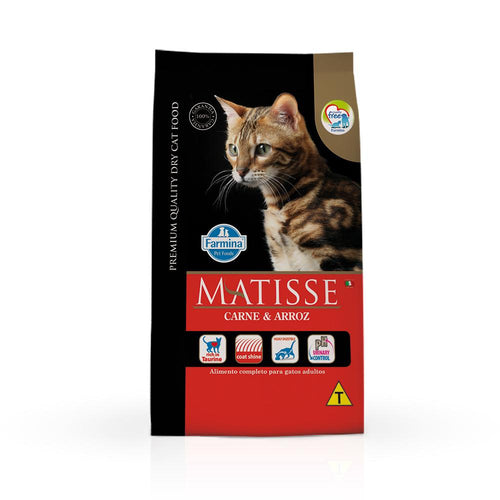 Ração Farmina Matisse para Gatos Adultos Sabor Carne e Arroz - Petily