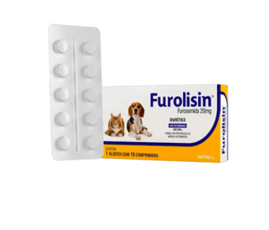 Furolisin Diurético Cães e Gatos Vetnil 20mg - 10 Comprimidos