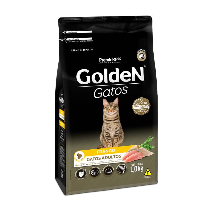 Ração Golden para Gatos Adultos Sabor Frango - Petily