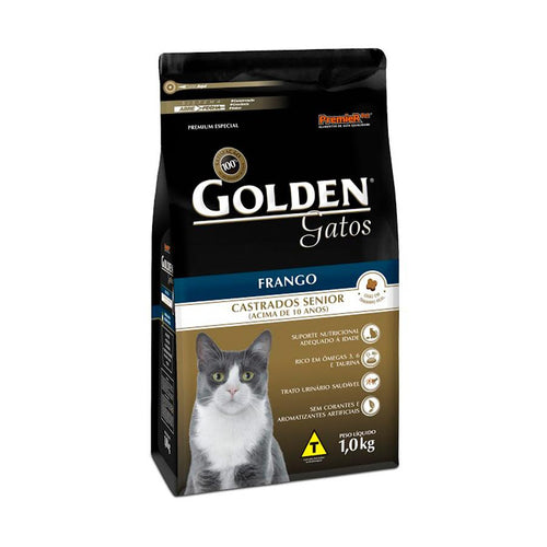 Ração Golden para Gatos Sênior Castrados sabor Frango - Petily