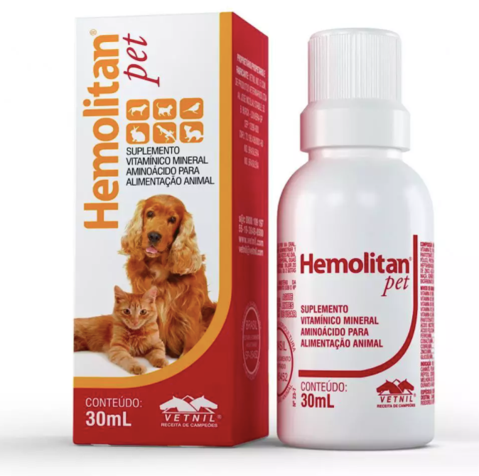 Hemolitan Pet Gotas Vetnil - 60ml pet shop niteroi