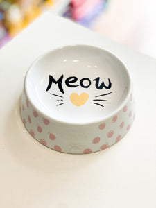 Comedouro de Cerâmica para Gatos Meow - Rosa