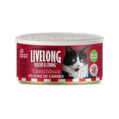 Ração úmida Livelong Gatos Delícias de Carnes para gatos - 150g