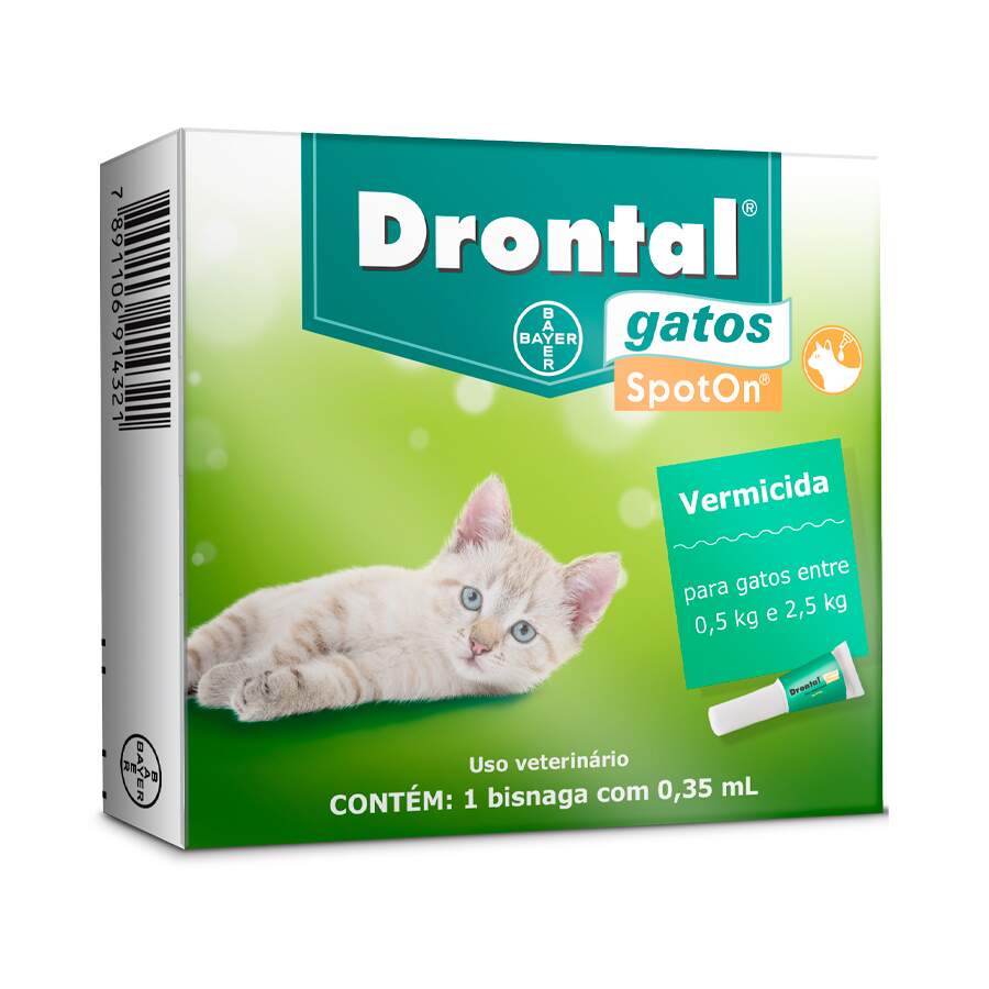 Medicamento Drontal Gatos SpotOn 0,70ml - entre 2,5kg e 5kg pet shop niteroi