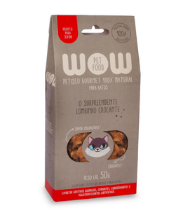 Petisco Natural para Gatos O Surpreendente Lombinho Crocante 50g - Wow Pet Food