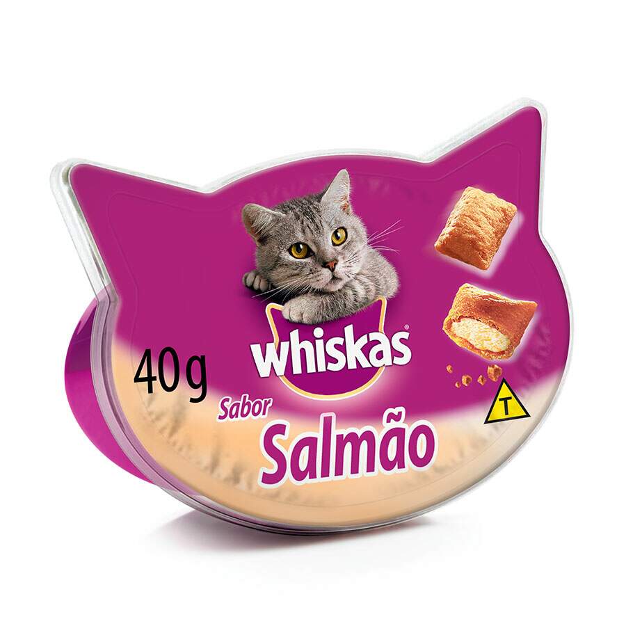 Petisco Whiskas Temptations para Gatos Adultos Sabor Salmão - 40g pet shop niteroi