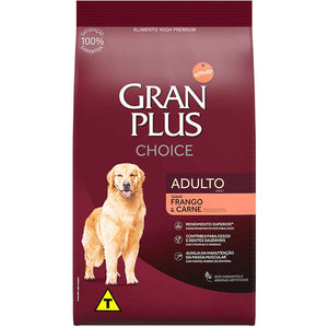 Ração GranPlus Choice Frango e Carne para Cães Adultos - 20kg