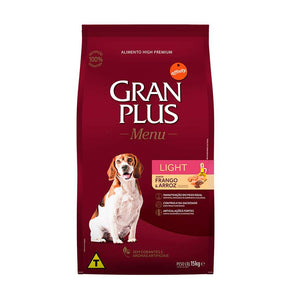 Ração GranPlus Light para Cães Adultos Sabor Frango e Arroz - 15 kg pet shop niteroi