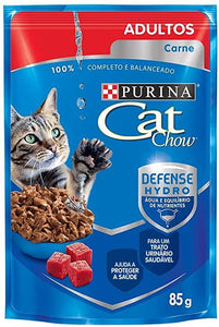 Ração Úmida Nestlé Purina Cat Chow Adultos Sachê Carne ao Molho - Petily