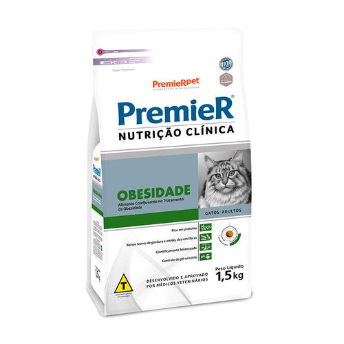 Ração Premier Nutrição Clínica Obesidade para Gatos Adultos - 1,5kg pet shop niteroi