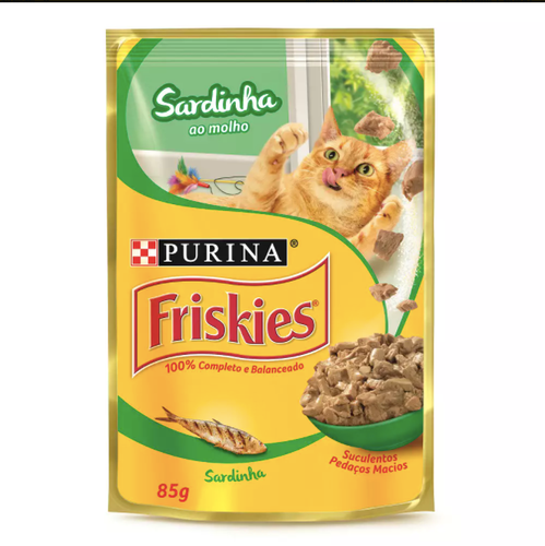 Ração Úmida Friskies Sachet Gatos Adultos Sardinha ao Molho - 85g pet shop niterói