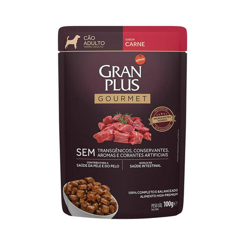 Ração Úmida GranPlus Gourmet Sachê para Cães Adultos Sabor Carne - 100g pet shop niteroi rj