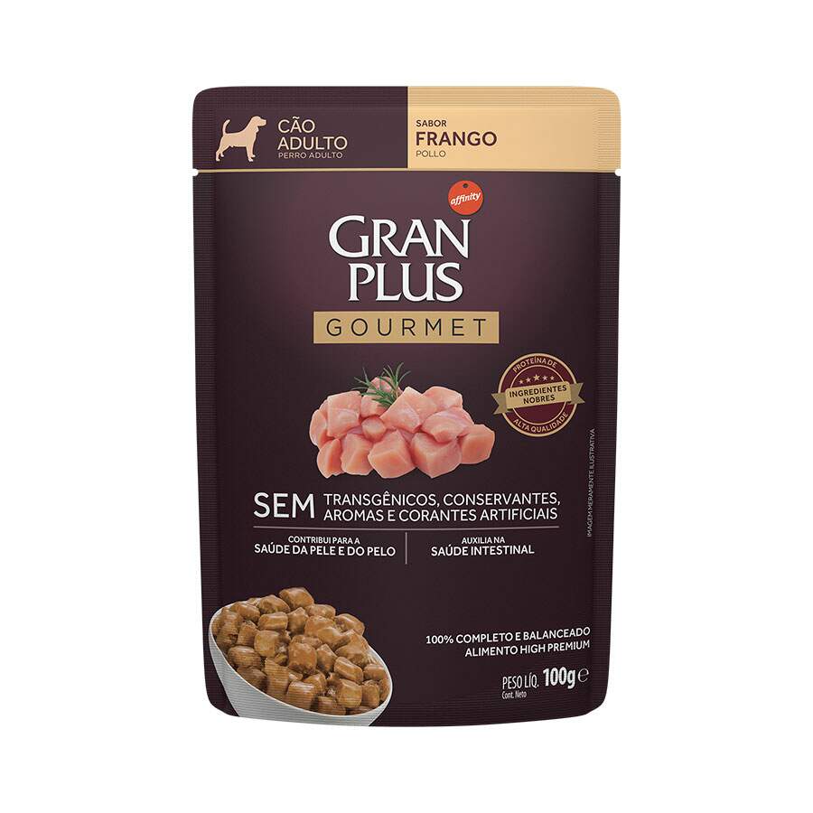 Ração Úmida GranPlus Gourmet Sachê para Cães Adultos Sabor Frango - 100g pet shop niteroi rj