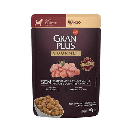 Ração Úmida GranPlus Gourmet Sachê para Cães Filhotes Sabor Frango - 100g pet shop niteroi rj