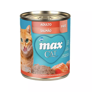 Ração Umida Max Cat Lata para Gatos Adultos sabor Salmão 280g petshop niterói