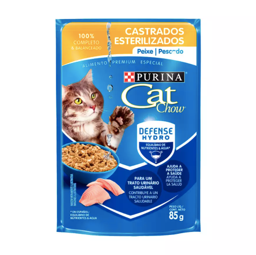 Ração Úmida Purina Cat Chow Gatos Castrados Peixe - 85g pet shop niteroi