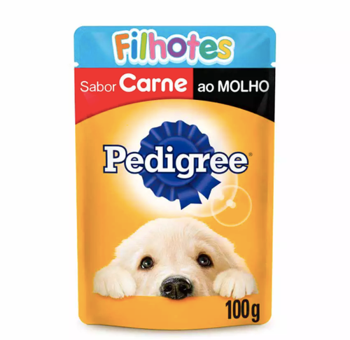 Ração Úmida Pedigree Para Cães Filhotes Sachê Sabor Carne - 100g - Petily